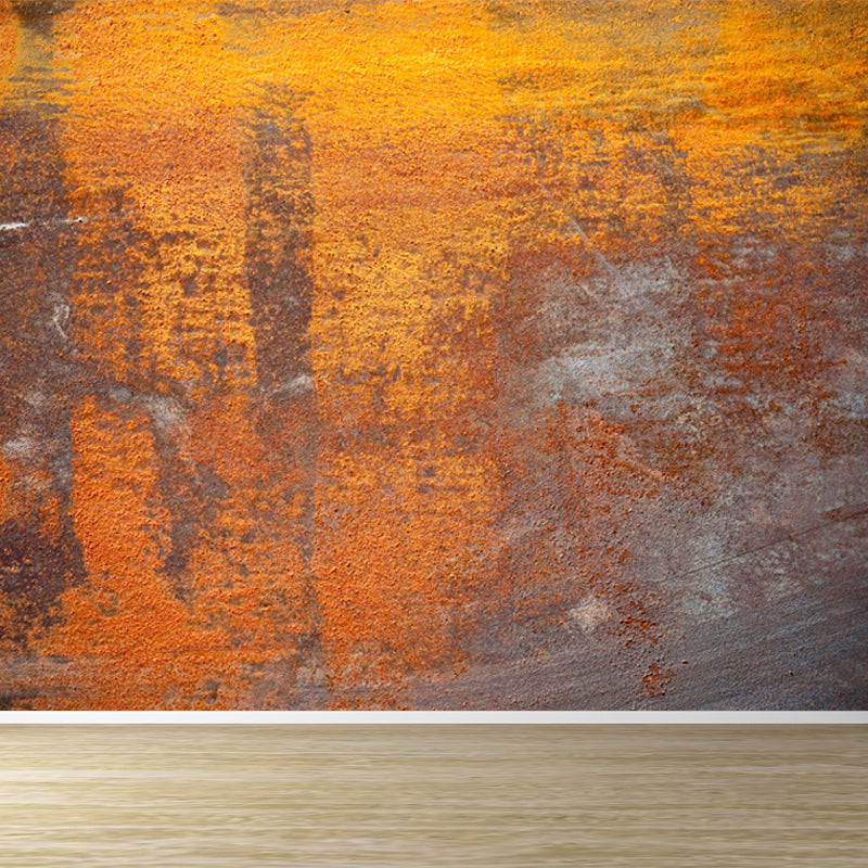 Industrial Rusted Wallpaper Mural Non-Woven Fabric Waterproof Dark Color Wall Art