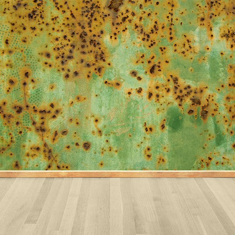 Industrial Rusted Wallpaper Mural Non-Woven Fabric Waterproof Dark Color Wall Art
