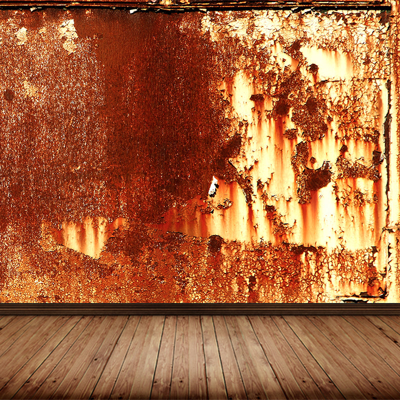 Metal Corrosion Wall Mural Decal Steampunk Washable Living Room Wall Covering, Custom Made