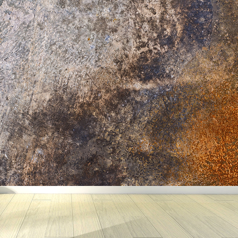 Metal Corrosion Wall Mural Decal Steampunk Washable Living Room Wall Covering, Custom Made