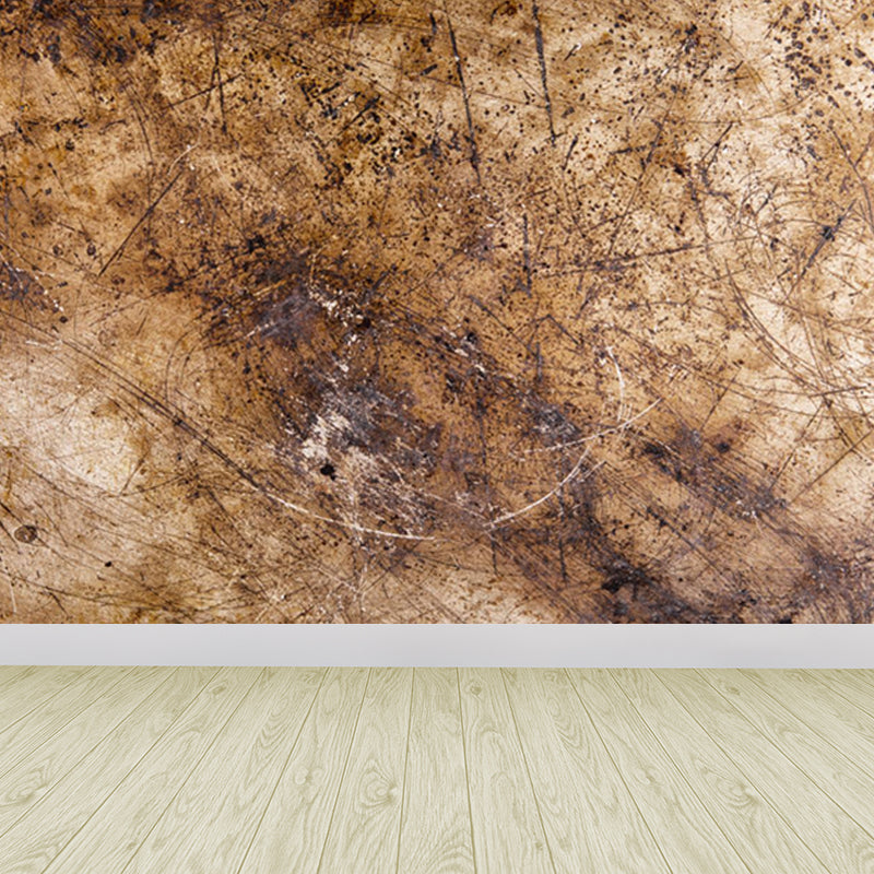 Steampunk Rusted Steel Mural Decal Dark Color Stain Resistant Wall Art for Garage