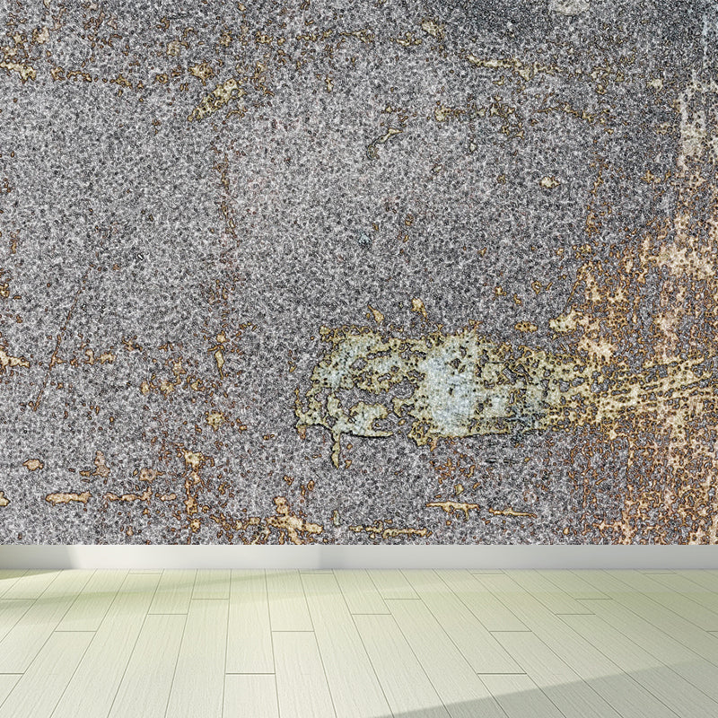 Steampunk Rusted Steel Mural Decal Dark Color Stain Resistant Wall Art for Garage