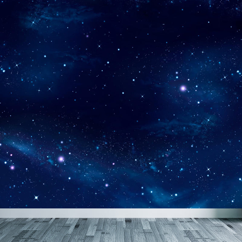 Large Starry Sky Wall Mural Waterproof Modern Living Room Wall Decor in Dark Color