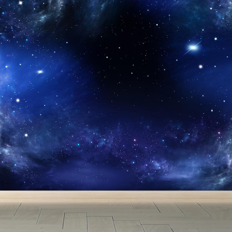 Large Starry Sky Wall Mural Waterproof Modern Living Room Wall Decor in Dark Color