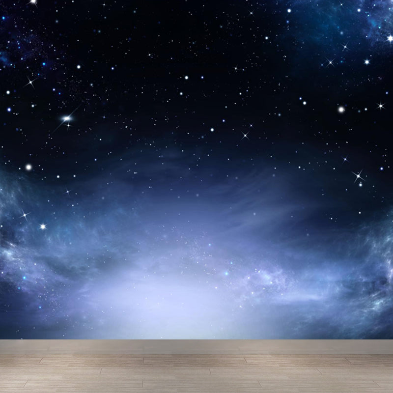 Large Starry Sky Wall Mural Waterproof Modern Living Room Wall Decor in Dark Color