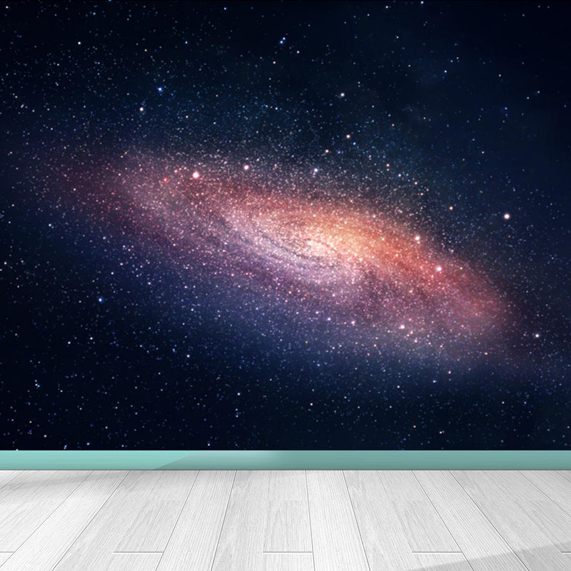 Autocollant Mural imprimé galaxie ciel nocturne, décoration murale moderne de couleur foncée pour chambre d'enfant