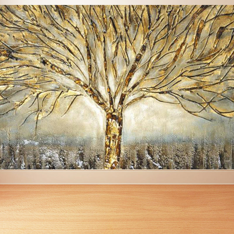 Illustration Botanical Wallpaper Mural for House Interior, Soft Color, Custom Made