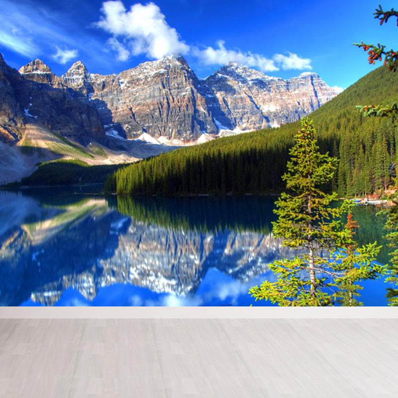 Sea Mural Wallpaper Modernist Tranquil Nature Scenery Wall Covering in Light Color