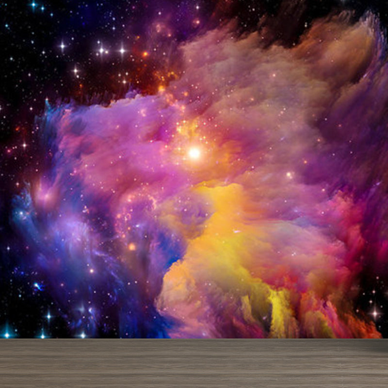 Stain Resistant Sky Scenery Mural Decal Non-Woven Modern Wall Decor for Girls Room