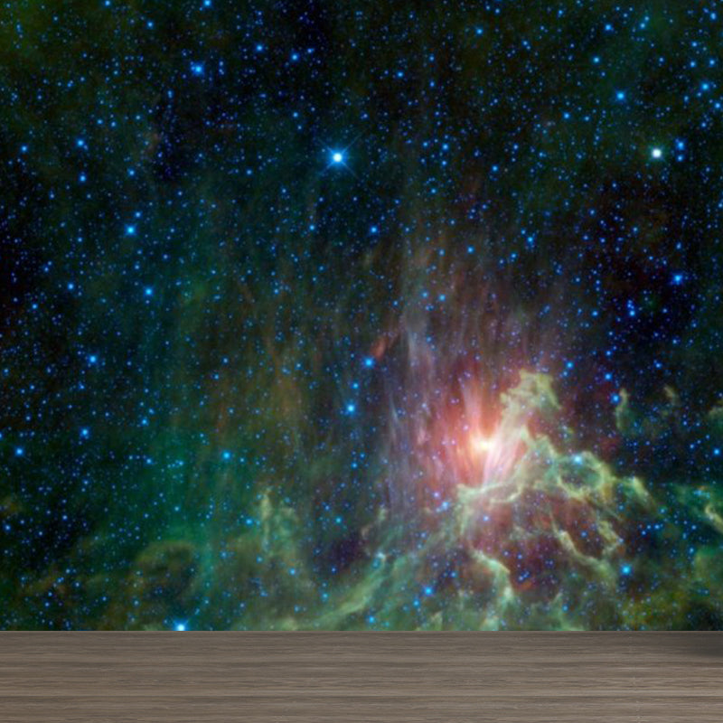 Modern Serene Sky Mural Wallpaper Non-Woven Stain-Proof Light Color Wall Art for Boys Room