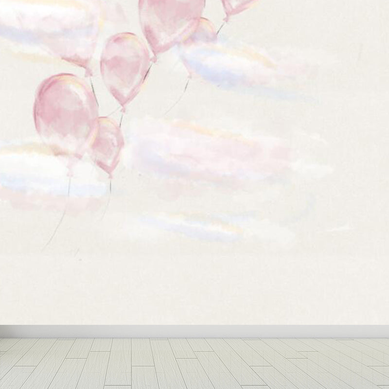 Contemporary Sky View Wall Mural for Bathroom Full Size Wall Covering in Soft Color