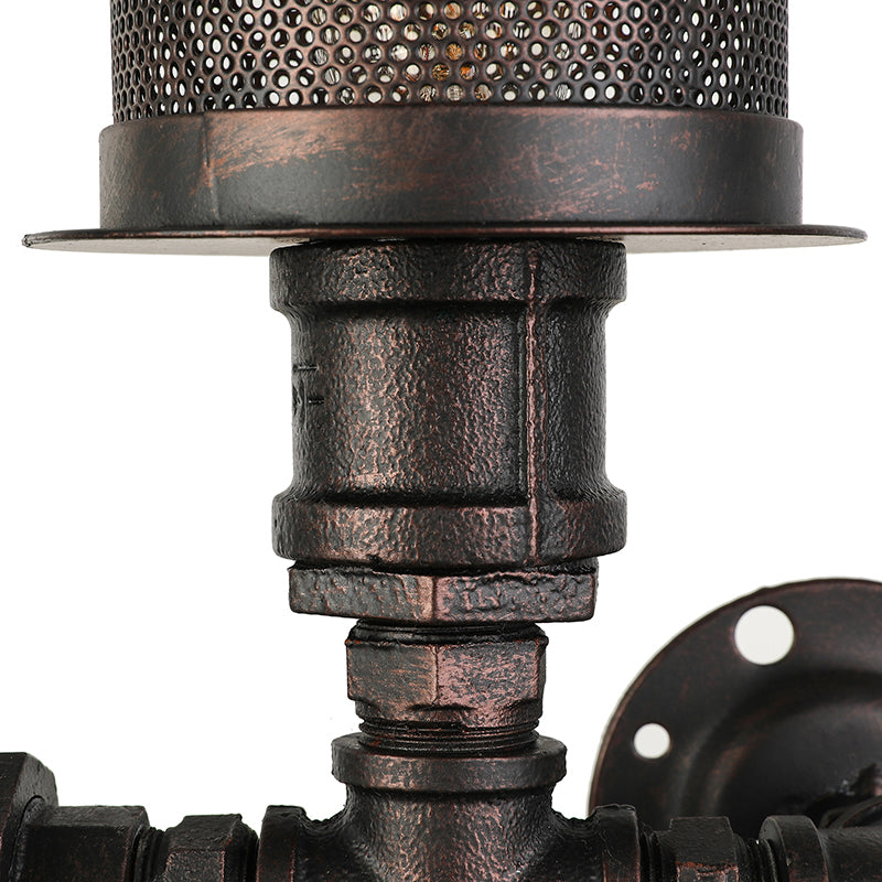 2 lichten metaal sconce licht industriële zwarte cilinder maasschaduw slaapkamer muurverlichting met meterontwerp