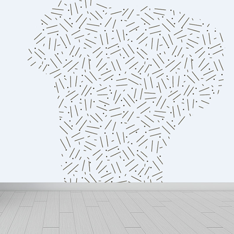 Full Size Plant Wallpaper Mural Stain-Proof Contemporary Living Room Wall Covering