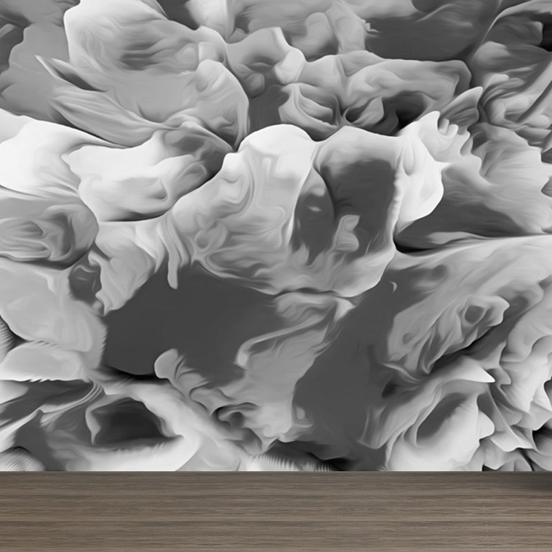 Modern Abstract Blossom Wall Mural Dark Color Moisture Resistant Wall Art for Bedroom