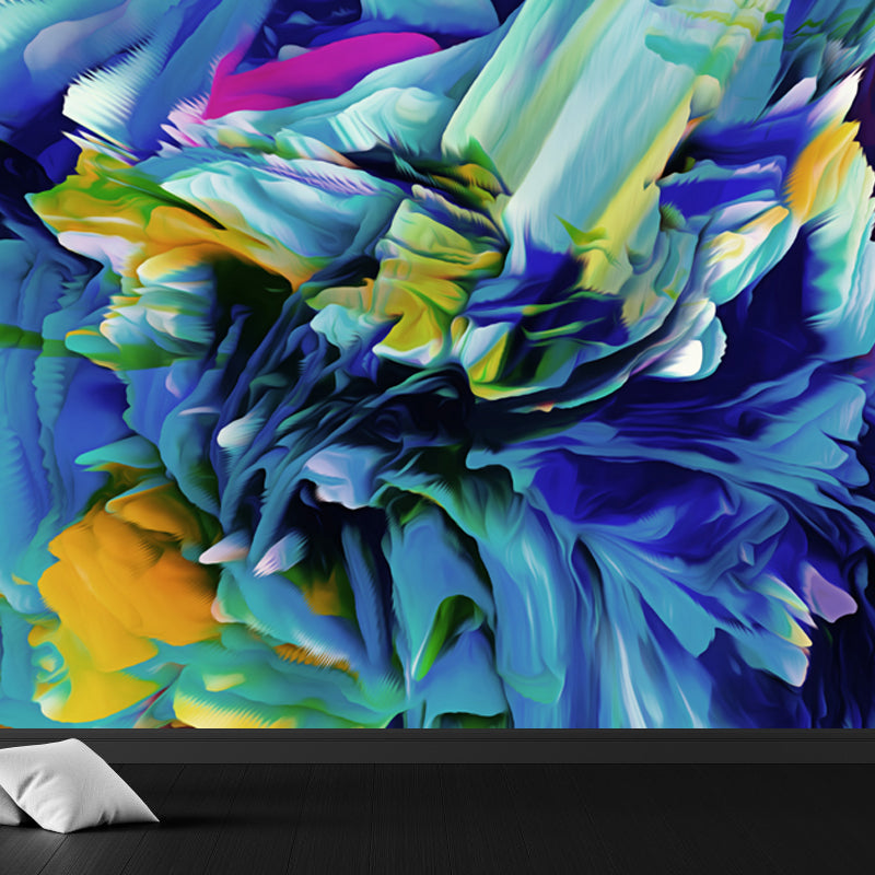 Contemporary Abstract Wallpaper Mural Multicolored Living Room Wall Art, Personalized Size