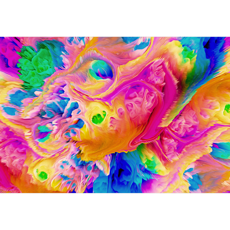 Contemporary Abstract Wallpaper Mural Multicolored Living Room Wall Art, Personalized Size