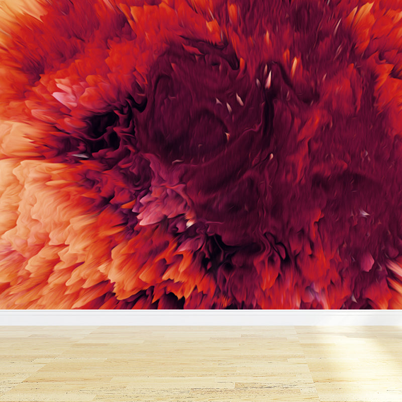 Dark Color Blowout Effect Mural Water Resistant Wall Covering for House Interior