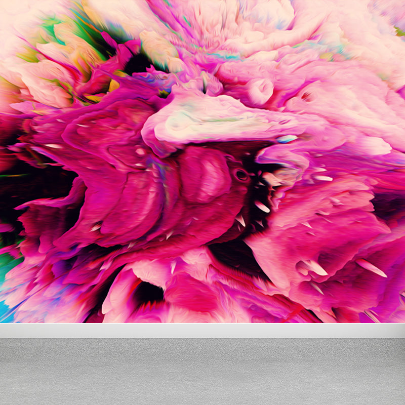 Dark Color Blowout Effect Mural Water Resistant Wall Covering for House Interior