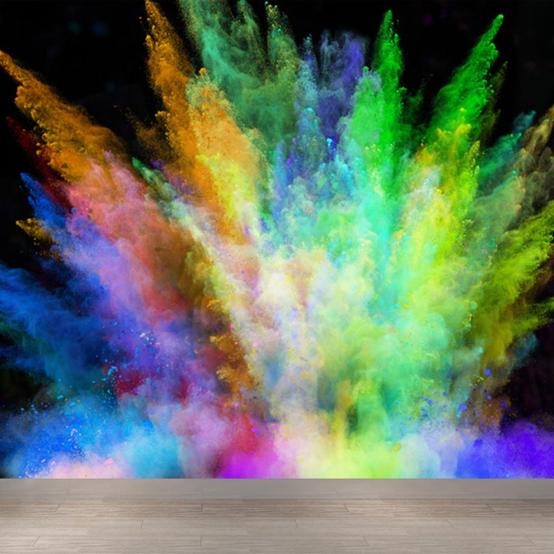 Peinture murale à motif d'explosion, couleur vive, décoration murale moderne et créative pour salon