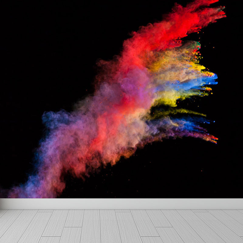 Peinture murale à motif d'explosion, couleur vive, décoration murale moderne et créative pour salon