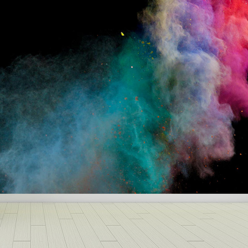 Huge Burst Wallpaper Mural Boys Room Abstract Wall Covering in Multi-Color, Washable