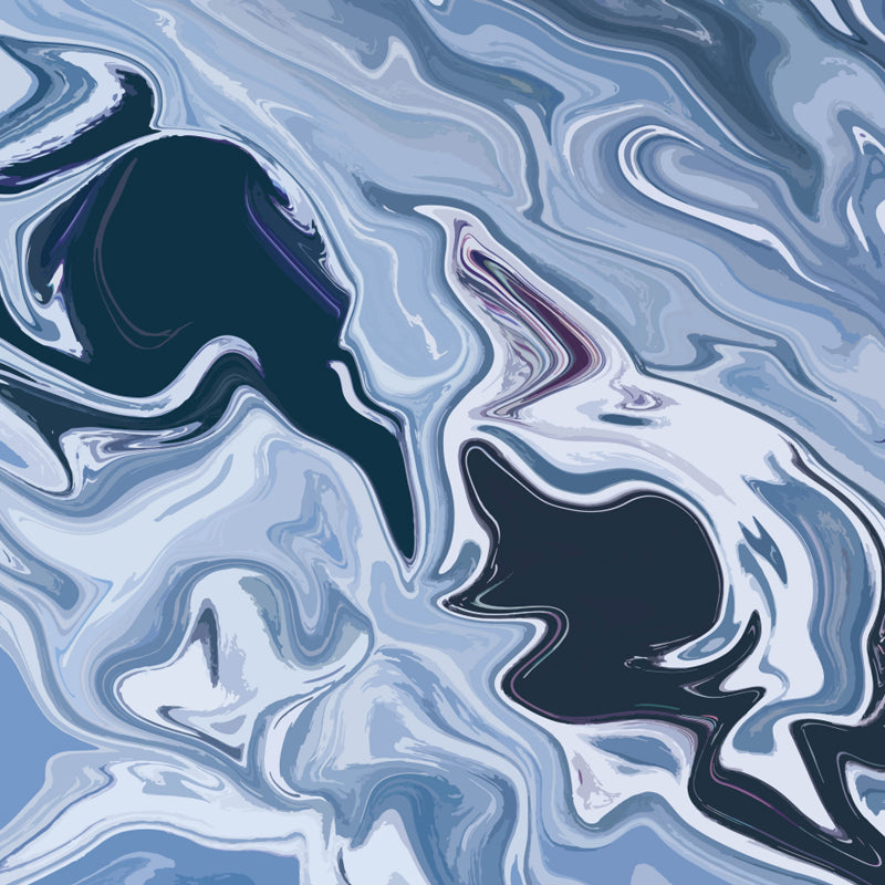 Wavy Patterned Wall Mural Decal Soft Color Modern Wall Covering for Teenage Bedroom