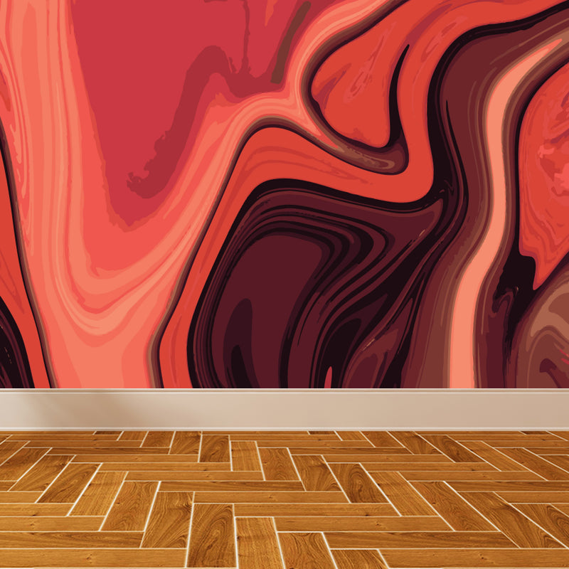 Abstract Water Print Wall Mural Modernism Non-Woven Material Wall Art in Light Color