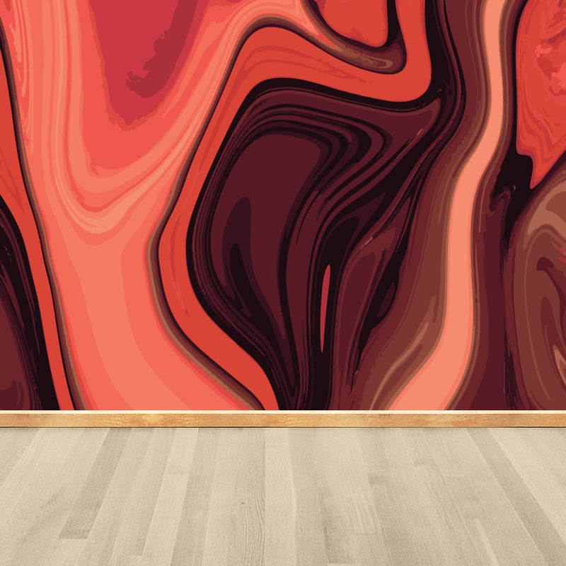 Abstract Water Print Wall Mural Modernism Non-Woven Material Wall Art in Light Color