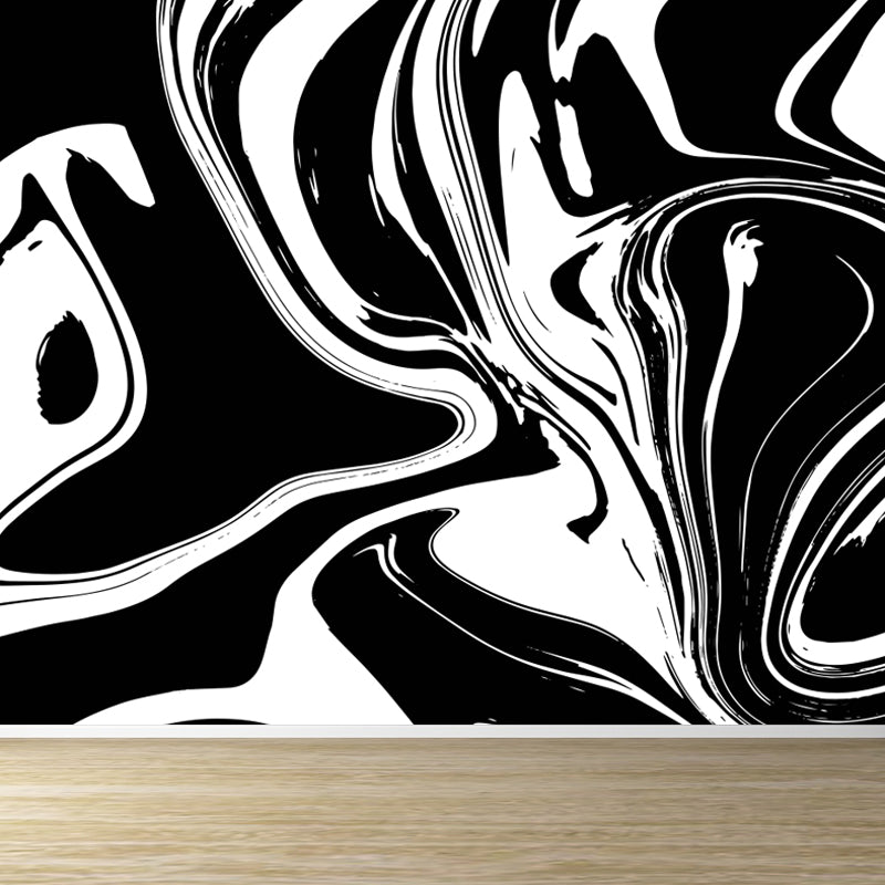 Abstract Water Print Wall Mural Modernism Non-Woven Material Wall Art in Light Color