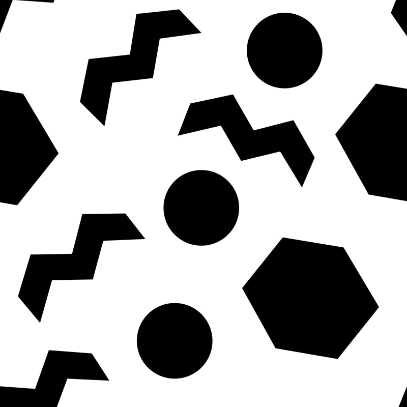 Black and White Geometric Mural Decal Waterproofing Modern Kids Bedroom Wall Decor