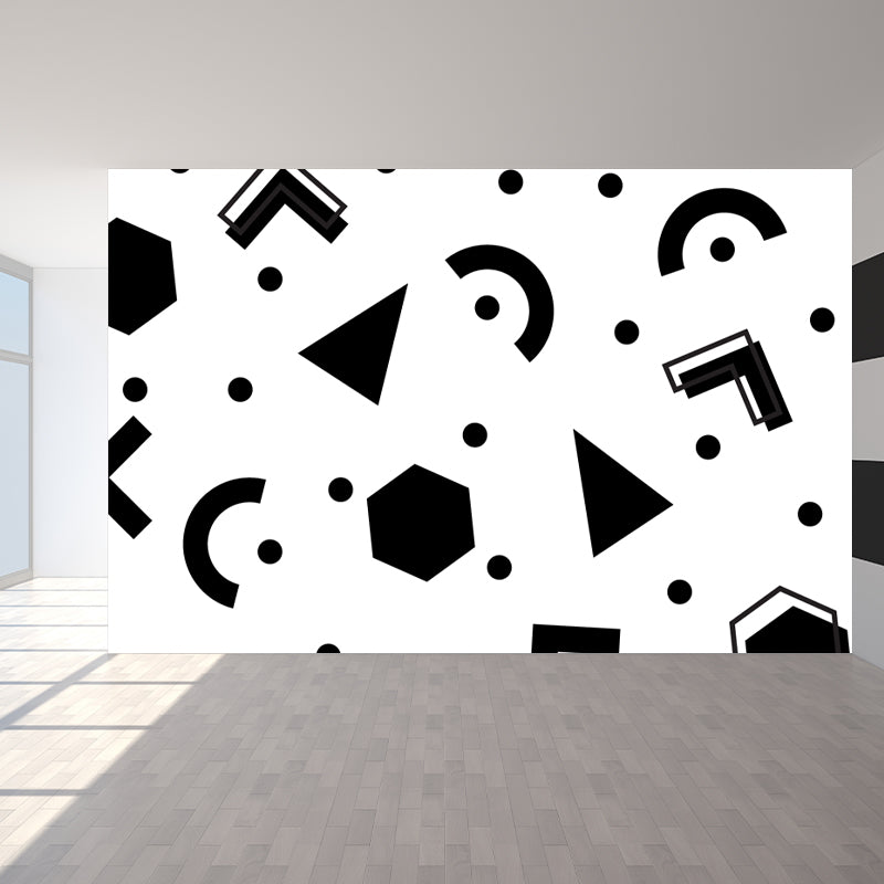 Illustration Geometry Mural Wallpaper Giant Wall Covering for House Interior, Custom Size