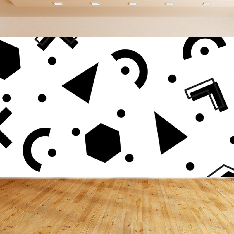 Illustration Geometry Mural Wallpaper Giant Wall Covering for House Interior, Custom Size