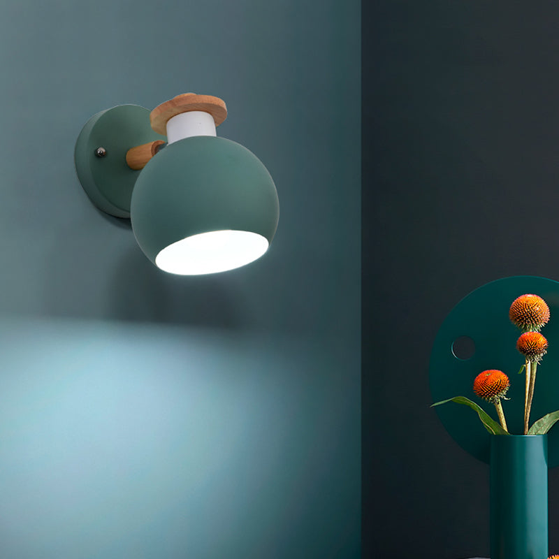 Metal Globe Wall Light Rotatable 1 leichter nordischer Wandleuchten für Kinderschlafzimmerkorridor