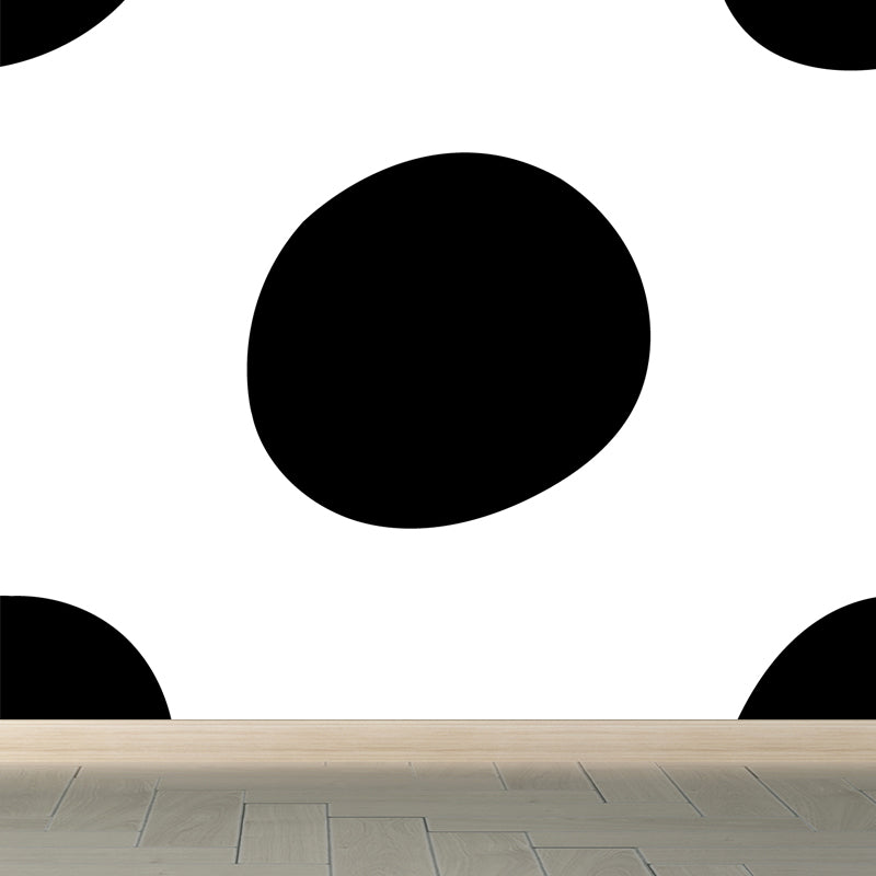 Huge Illustration Modern Wallpaper Mural with Geometrical Pattern in Black and White