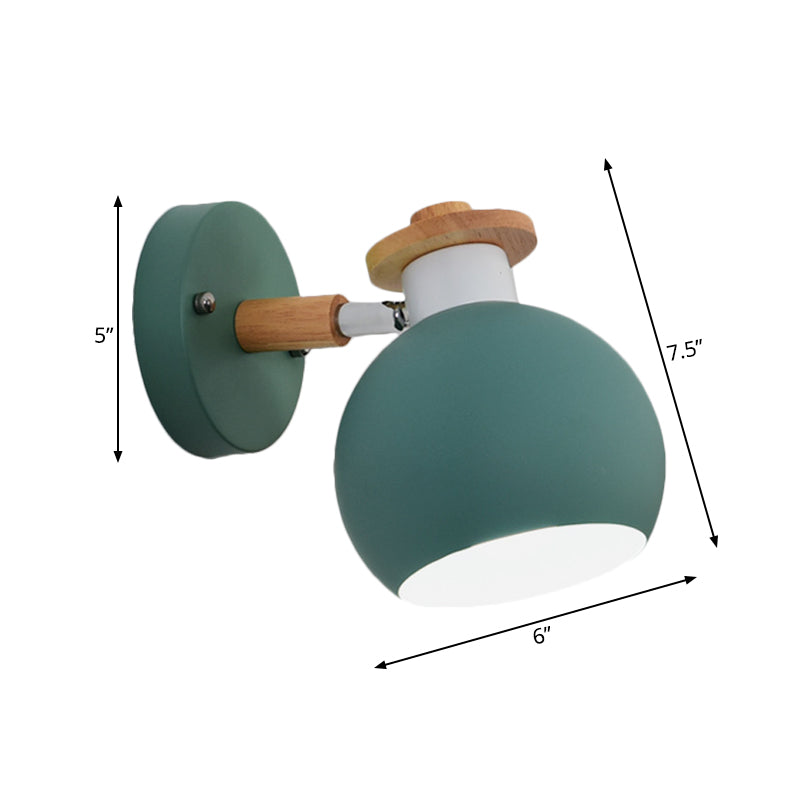Metal Globe Wall Light Rotatable 1 leichter nordischer Wandleuchten für Kinderschlafzimmerkorridor