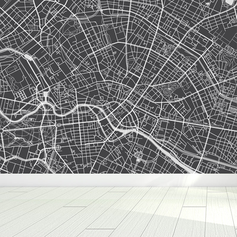 District Map Print Mural Decal Contemporary Washable Boys Bedroom Wall Decor, Customized