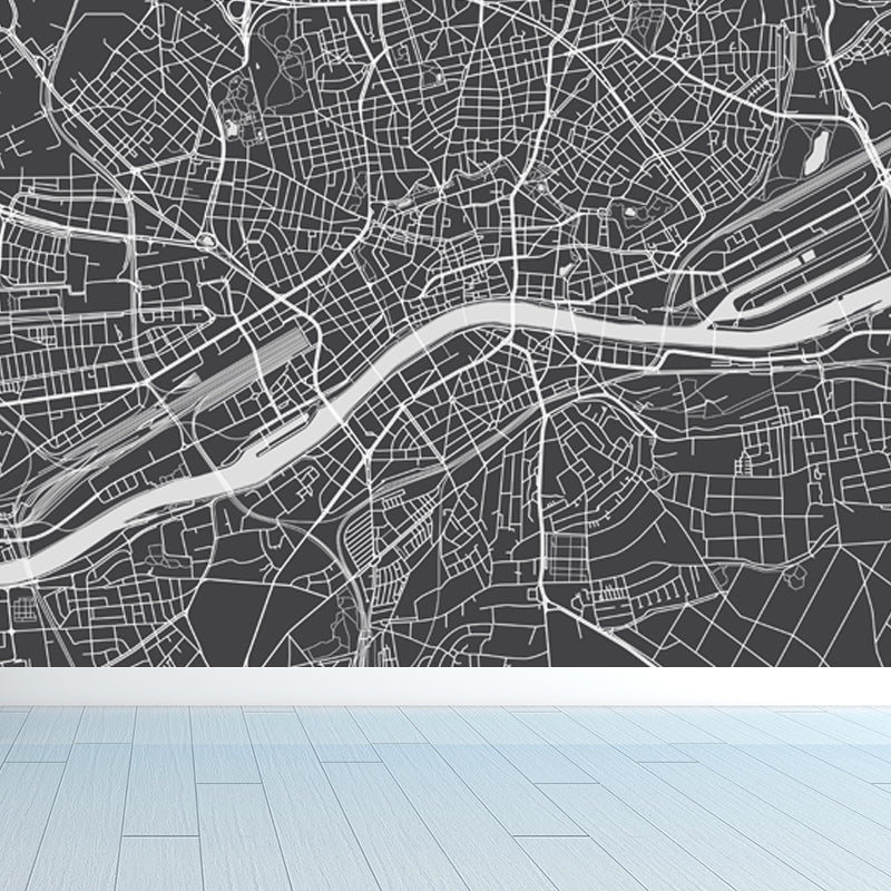 District Map Print Mural Decal Contemporary Washable Boys Bedroom Wall Decor, Customized