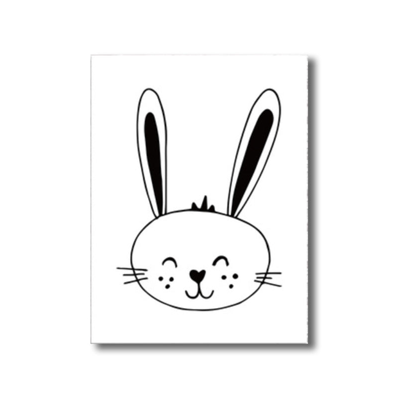 Kids Style Rabbit Wall Art Canvas Textured Pastel Color Painting for Children's Room