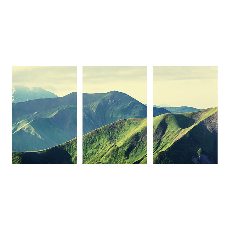 Photography Canvas Modern Style Wall Art Print Mountains Landscape in Pastel Color, Set of Three