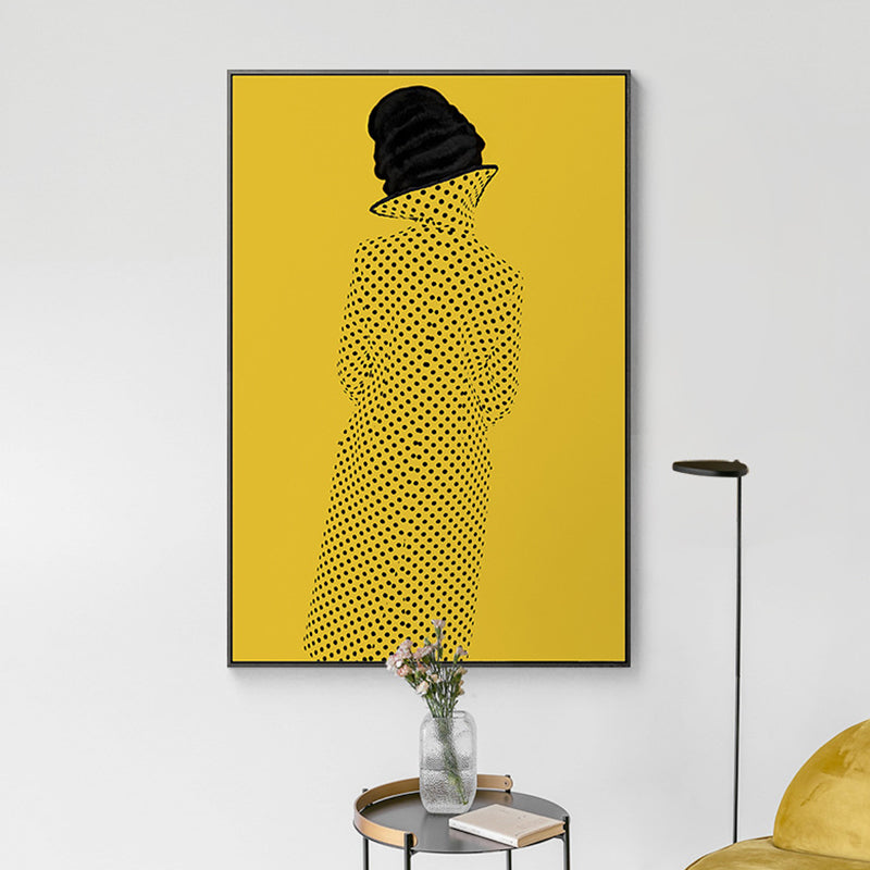 Glam Style Girl Back Painting Canvas Lichte kleurenfotografie Muurdecoratie, meerdere maten