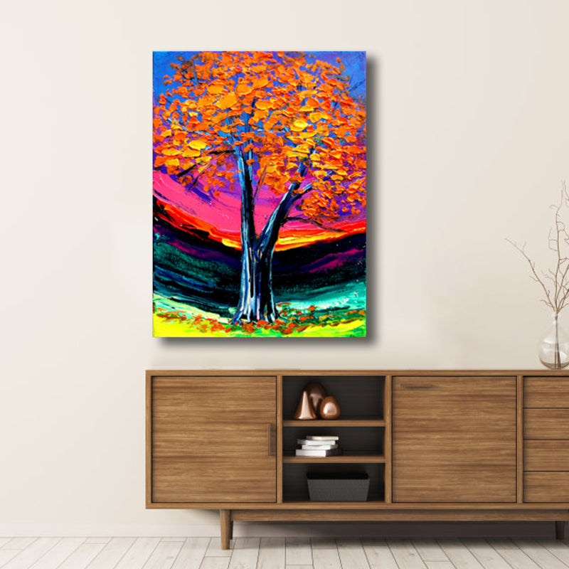 Magische bloemboom schilderij lichte kleur moderne kunststijl wanddecoratie voor eetkamer