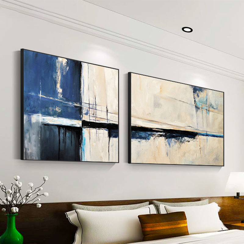 Modern Painting Print Abstract Canvas Pastel Multi-Piece Wall Art Decor for Hotel