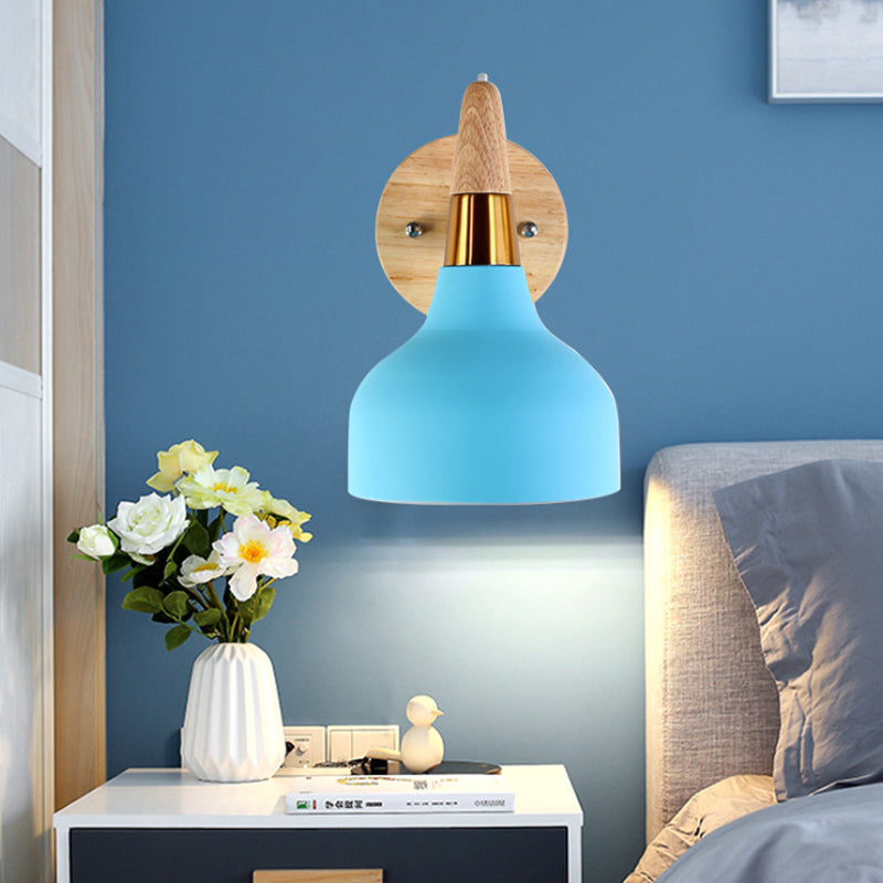 Metal Torch Shaped Wall Light Angle Adjustable 1 Light Nordic Style Sconce Light for Bedside