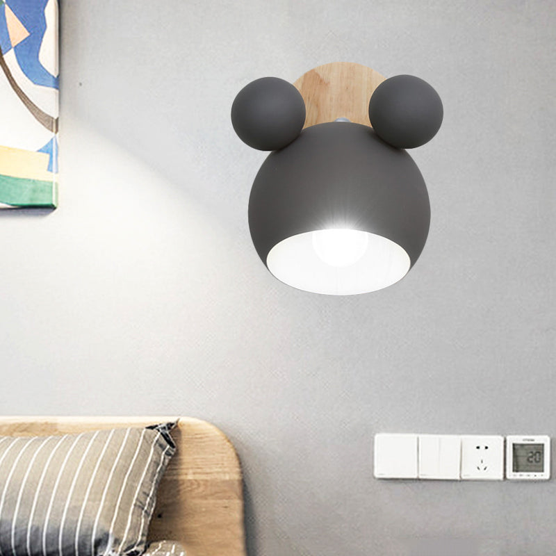 Study Room Mouse Wall Sconce Aluminum 1 Head Nordic Style Gray Wall Light