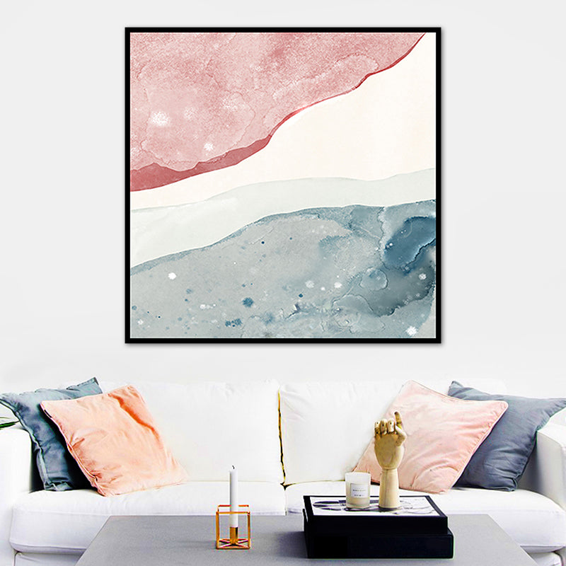 Abstrakte Leinwand mit zeitgenössischer Kunst in hellen Farben für das Badezimmer, verschiedene Größen