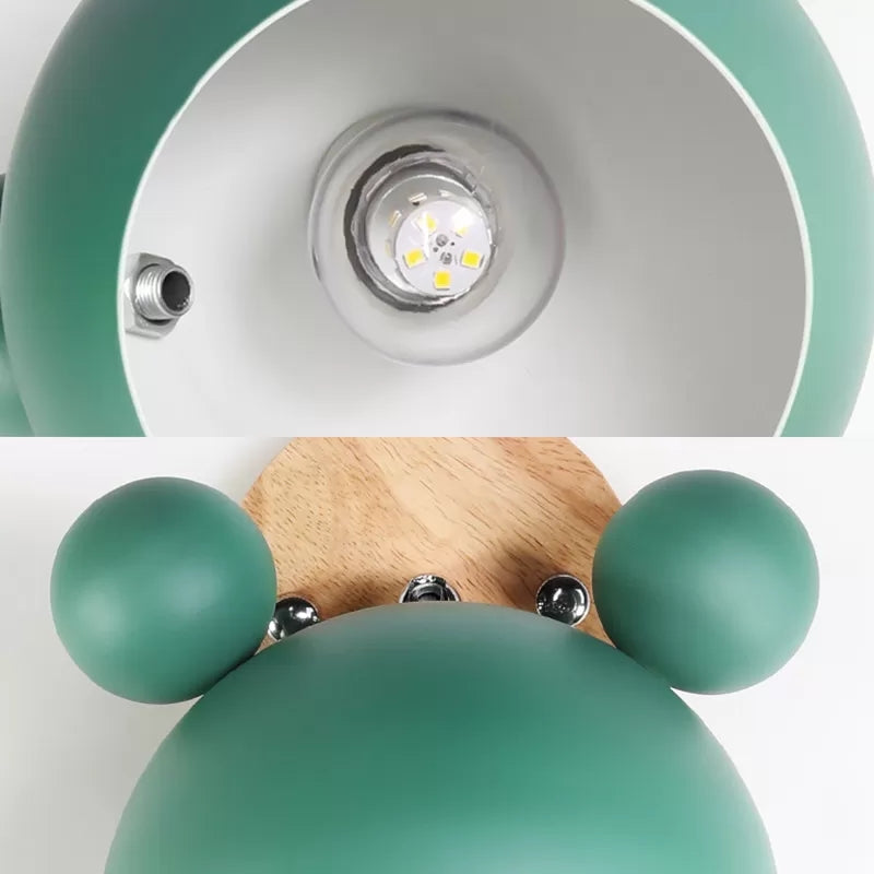 Nordic Style Globe Wall Light Wood & Metal 1 Bulb Wall Sconce for Restaurant Hallway