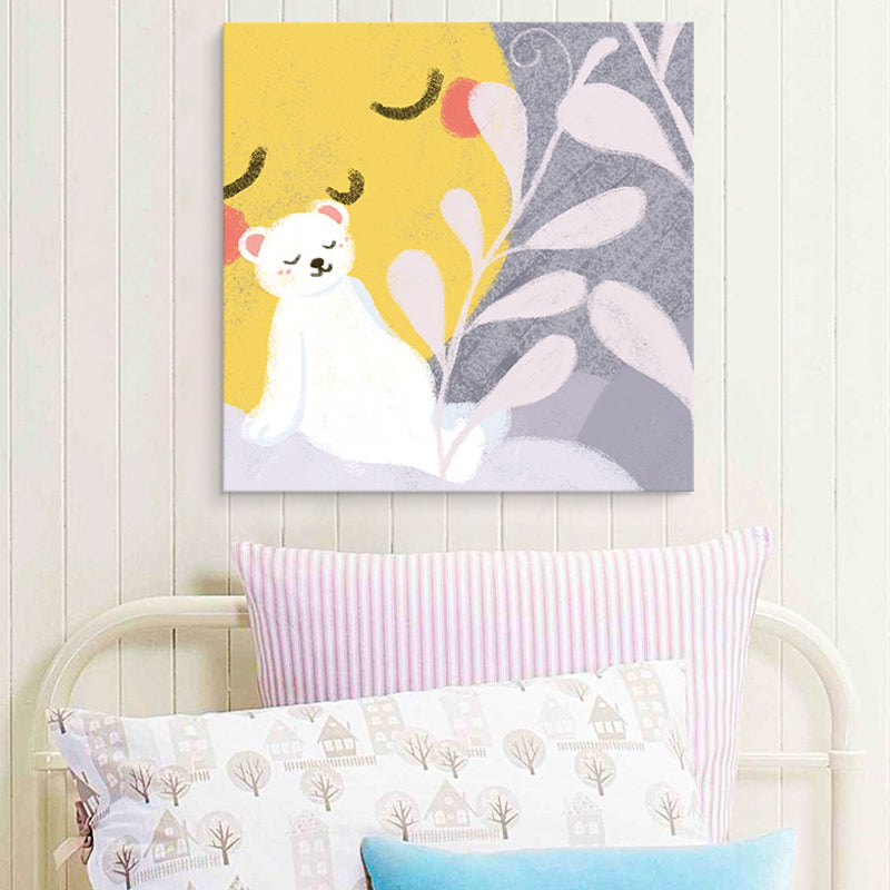 Cute Bear Wall Art Print for Childrens Bedroom, Pastel Color, Multiple Size Options