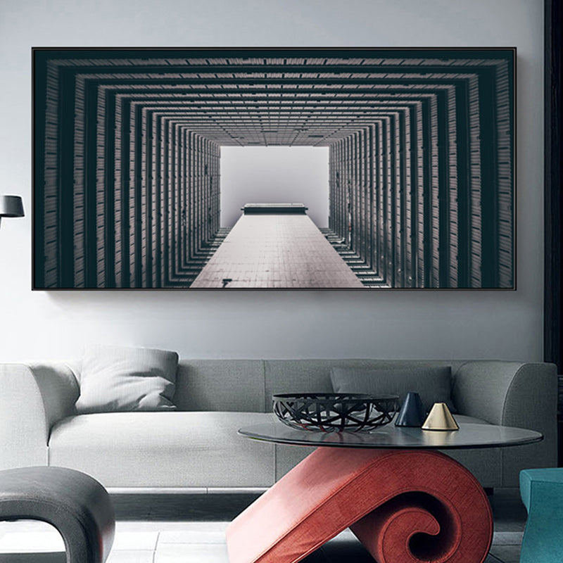 Toile imprimée moderne de grande hauteur, décoration murale texturée de couleur claire pour salle à manger