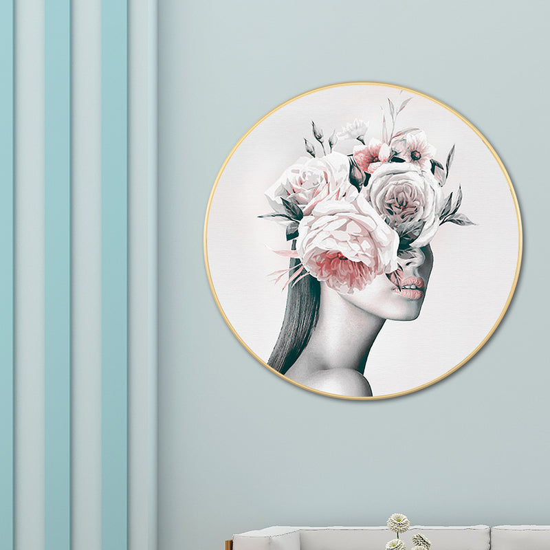 Toile moderne de fleurs et de filles, couleur pastel, décoration murale de chambre à coucher, plusieurs tailles