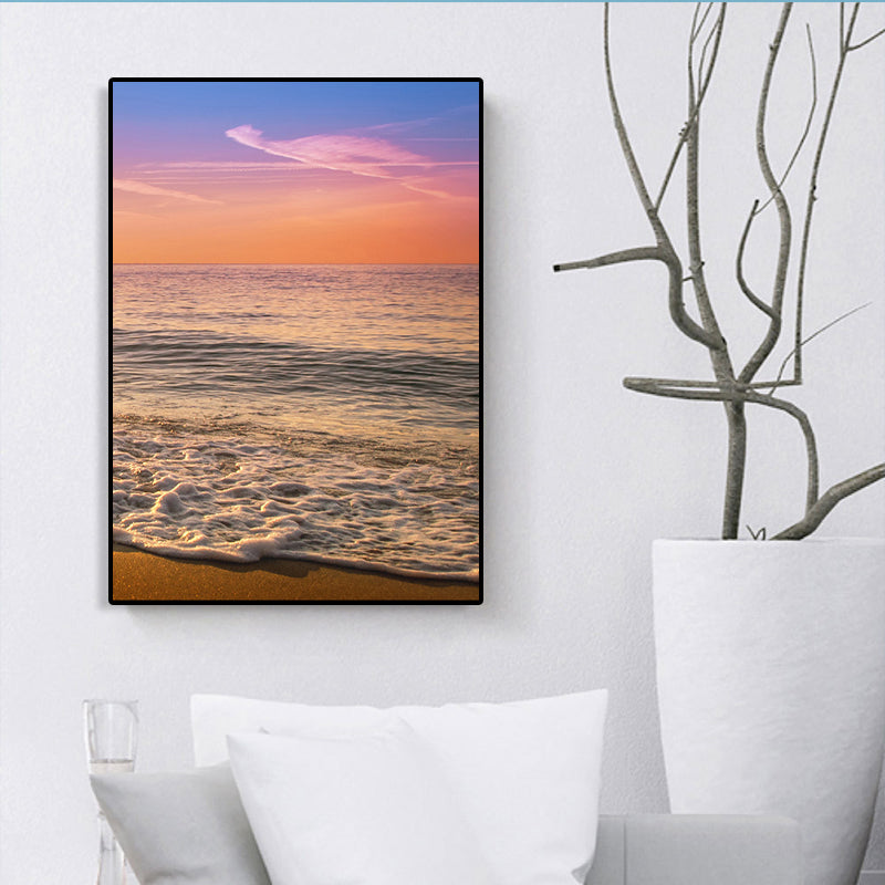 Coastal Style Wall Art Print Pastel Color Sea Landscape Painting, Multiple Sizes